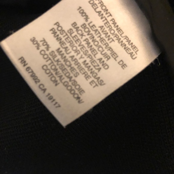 Sigrid Olsen Blk Leather Stretchy Jacket Sz sm - Picture 5 of 5